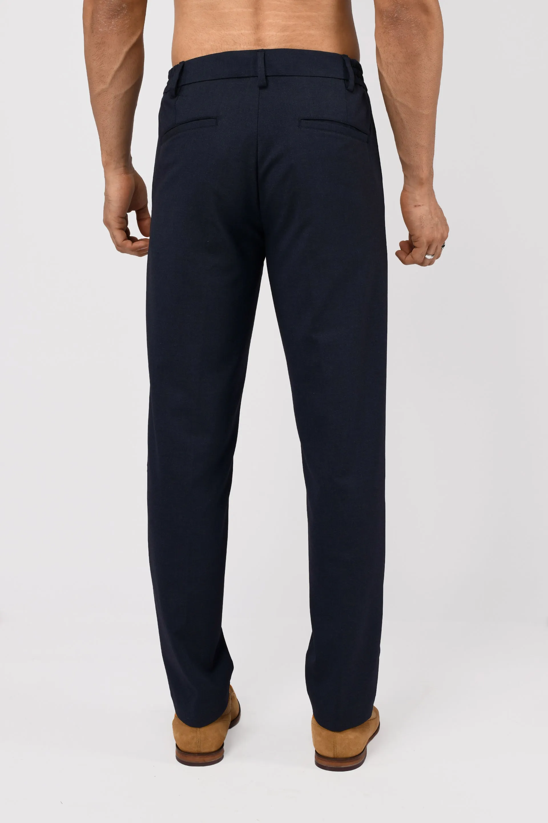 EASY IRON TAILORED TROUSERS IN BLUE