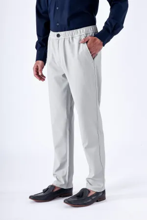 EASY IRON TEXTURED TAILORED TROUSERS IN GREY
