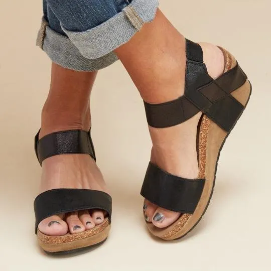elveswallet Large Size Summer Med Wedge Comfortable Platform Sandals