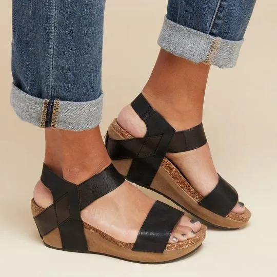 elveswallet Large Size Summer Med Wedge Comfortable Platform Sandals