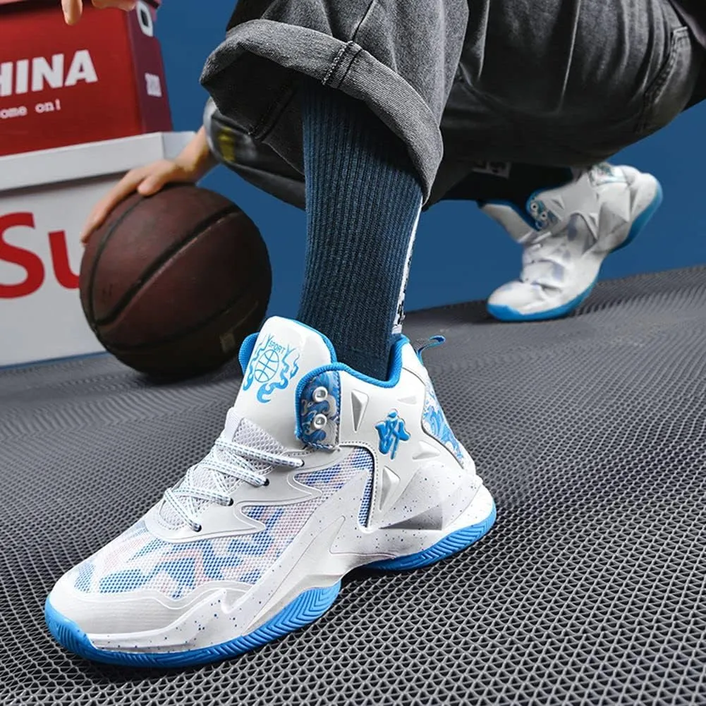ESXGED Fashion Womens Basketball Shoes Mens Breathable Non Slip Running Sneakers Sports Walking Shoes Cushioning Workout Tennis Shoes