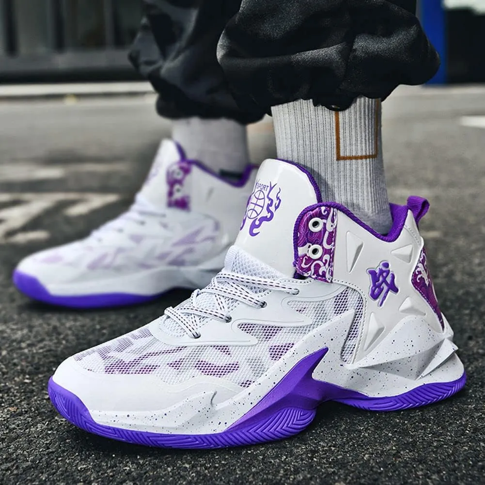 ESXGED Fashion Womens Basketball Shoes Mens Breathable Non Slip Running Sneakers Sports Walking Shoes Cushioning Workout Tennis Shoes