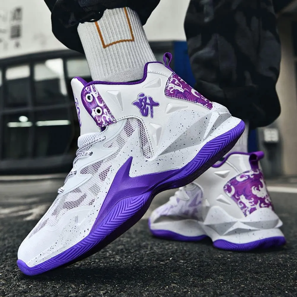 ESXGED Fashion Womens Basketball Shoes Mens Breathable Non Slip Running Sneakers Sports Walking Shoes Cushioning Workout Tennis Shoes