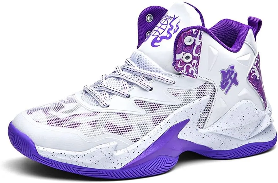 ESXGED Fashion Womens Basketball Shoes Mens Breathable Non Slip Running Sneakers Sports Walking Shoes Cushioning Workout Tennis Shoes