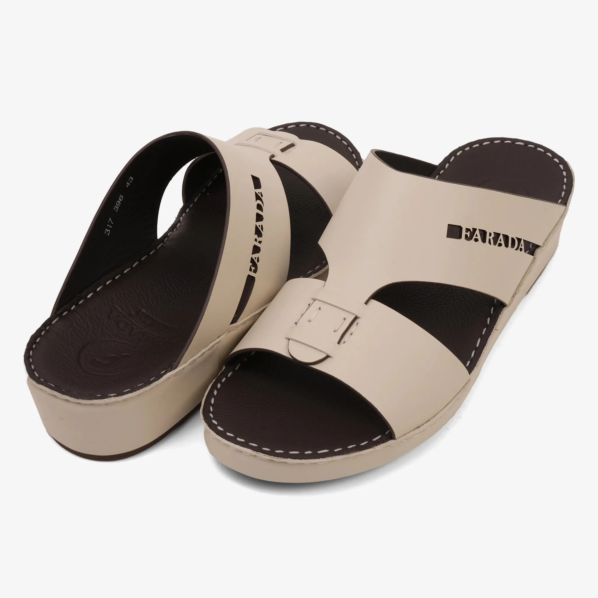 FARADA CLASSIC SLIDE FEATURING SIGNATURE LOGO PRINT CREMA