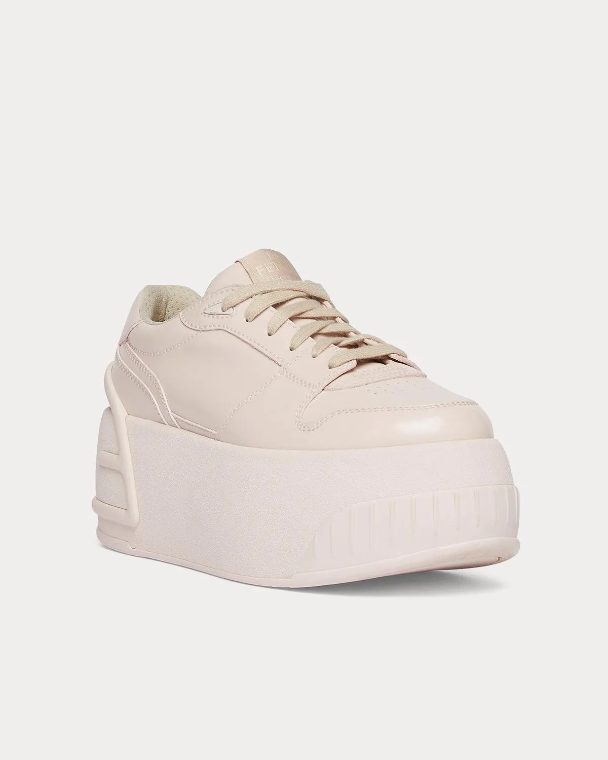 Fashion Show Leather Light Beige Low Top Sneakers