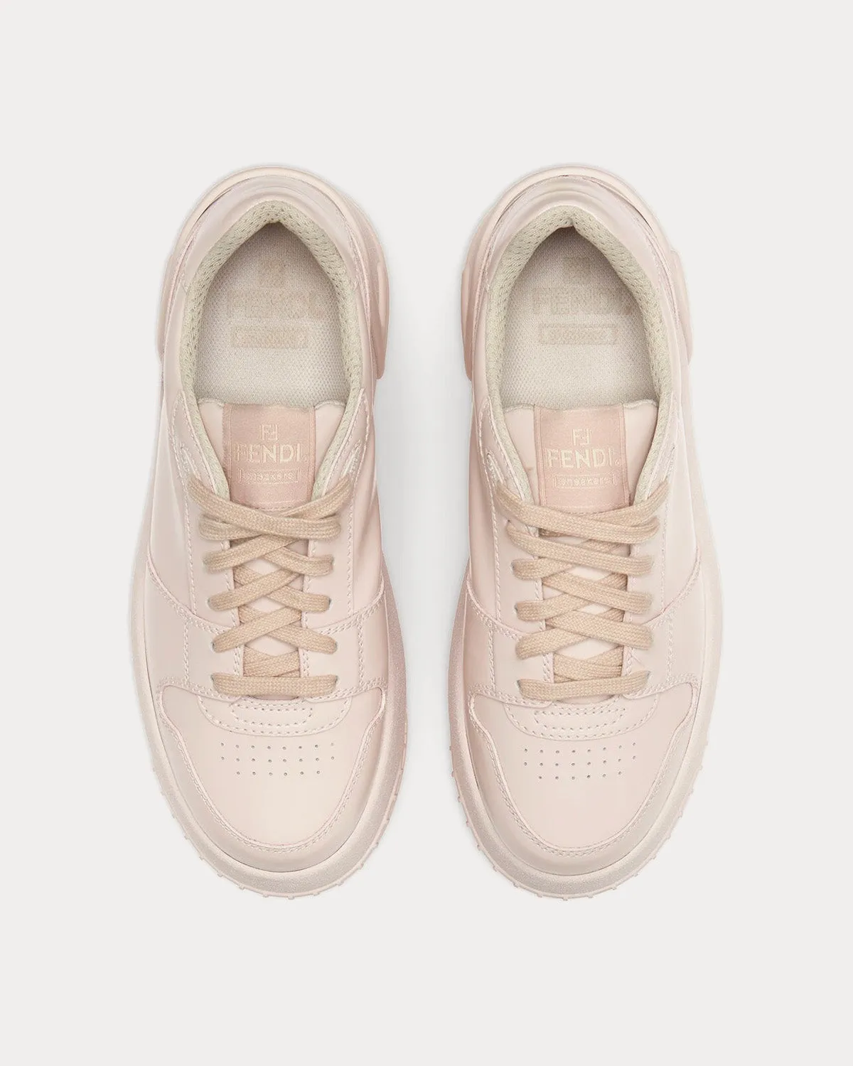 Fashion Show Leather Light Beige Low Top Sneakers