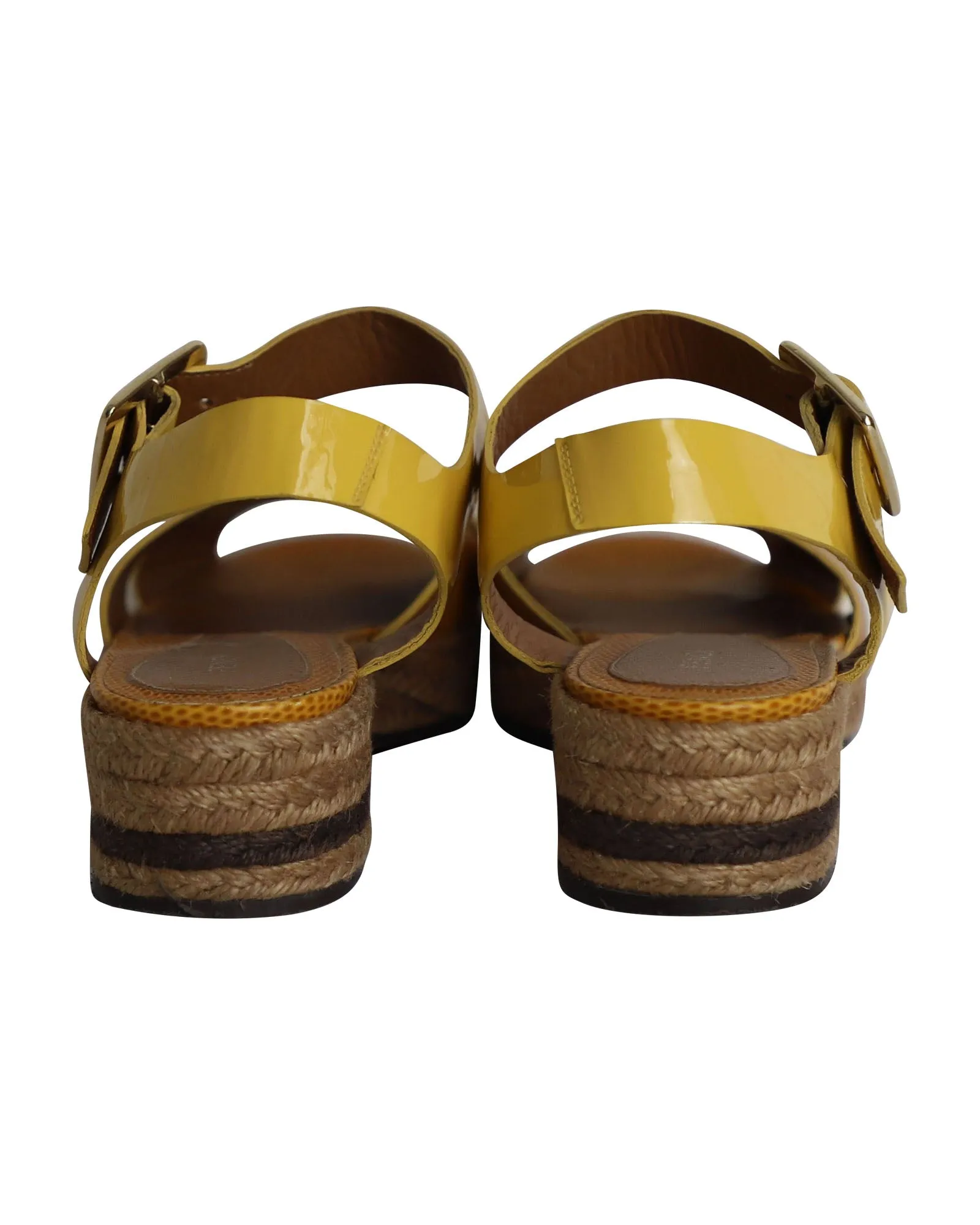 Fendi Cross Ankle Strap Sandals in Multicolor Patent Leather