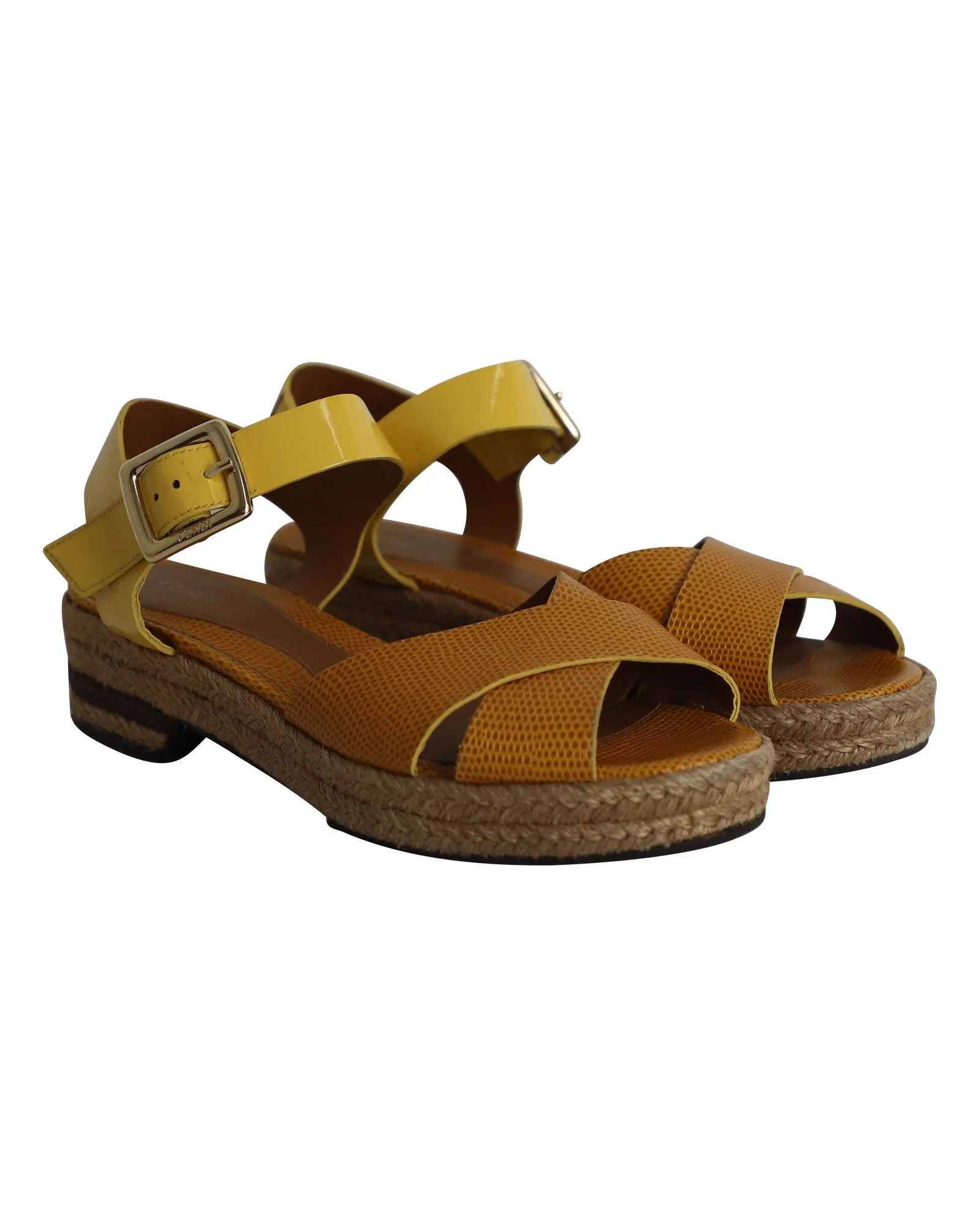 Fendi Cross Ankle Strap Sandals in Multicolor Patent Leather