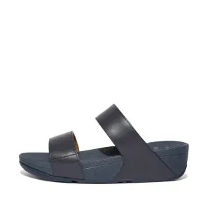 FitFlop Lulu Leather Slides Navy