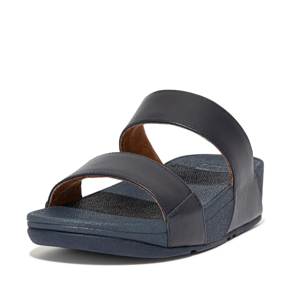 FitFlop Lulu Leather Slides Navy