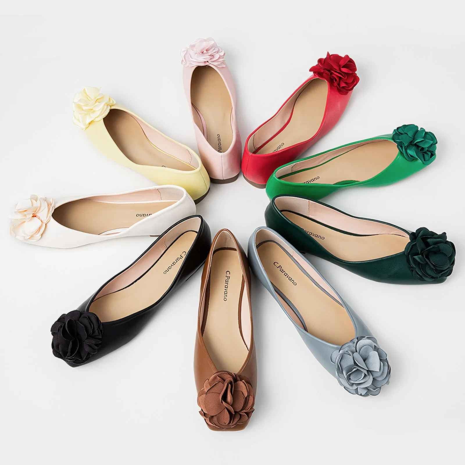 Flower Ballerina Flats (Eva) Blue