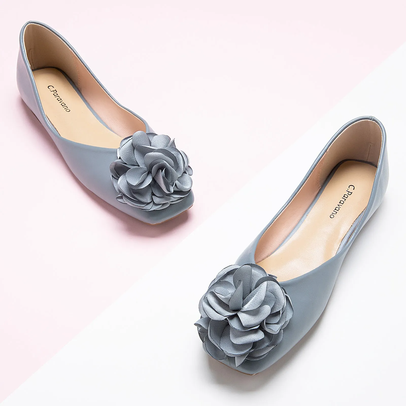 Flower Ballerina Flats (Eva) Blue