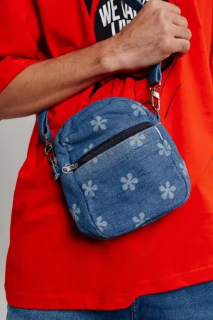Flower Lazer Denim Bag