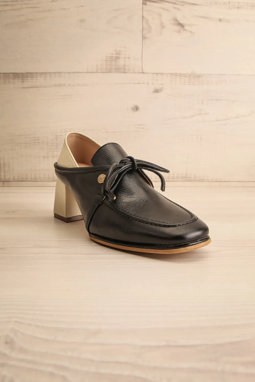 Focus Black | Bicolored Heeled Loafer