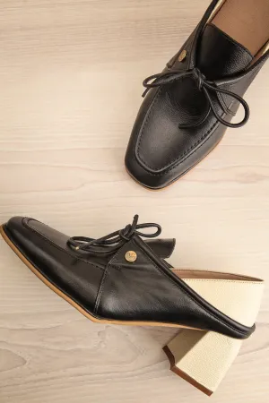 Focus Black | Bicolored Heeled Loafer