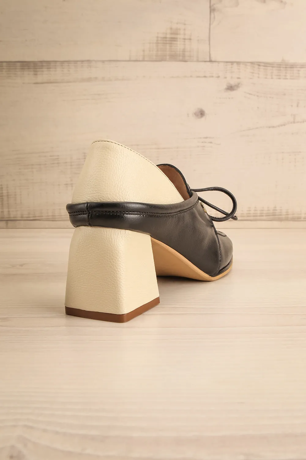 Focus Black | Bicolored Heeled Loafer