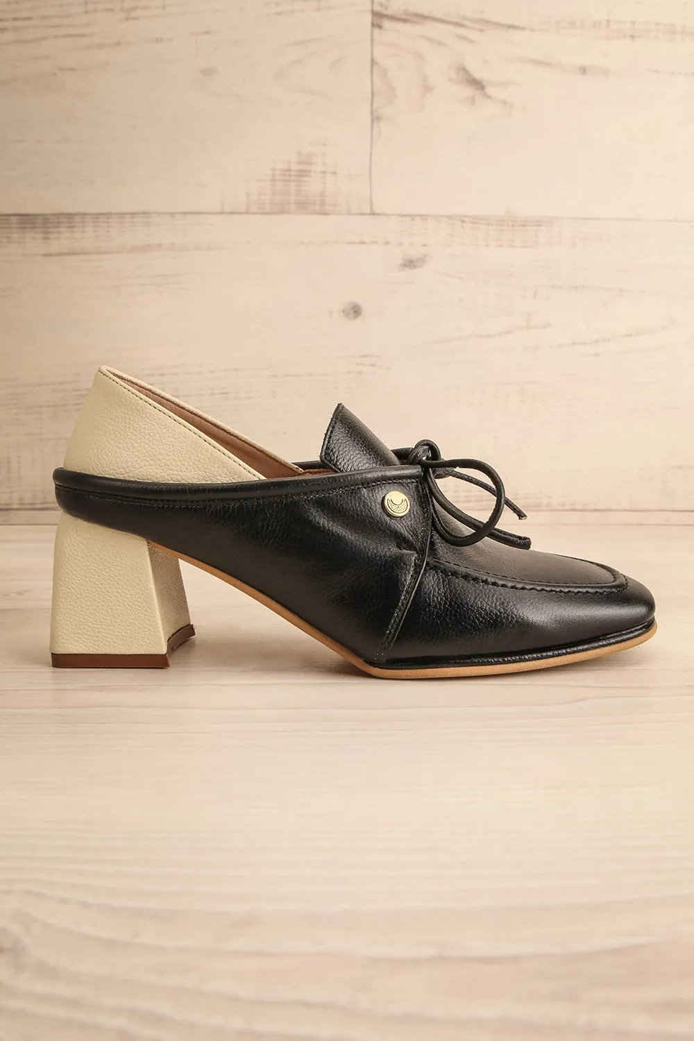 Focus Black | Bicolored Heeled Loafer