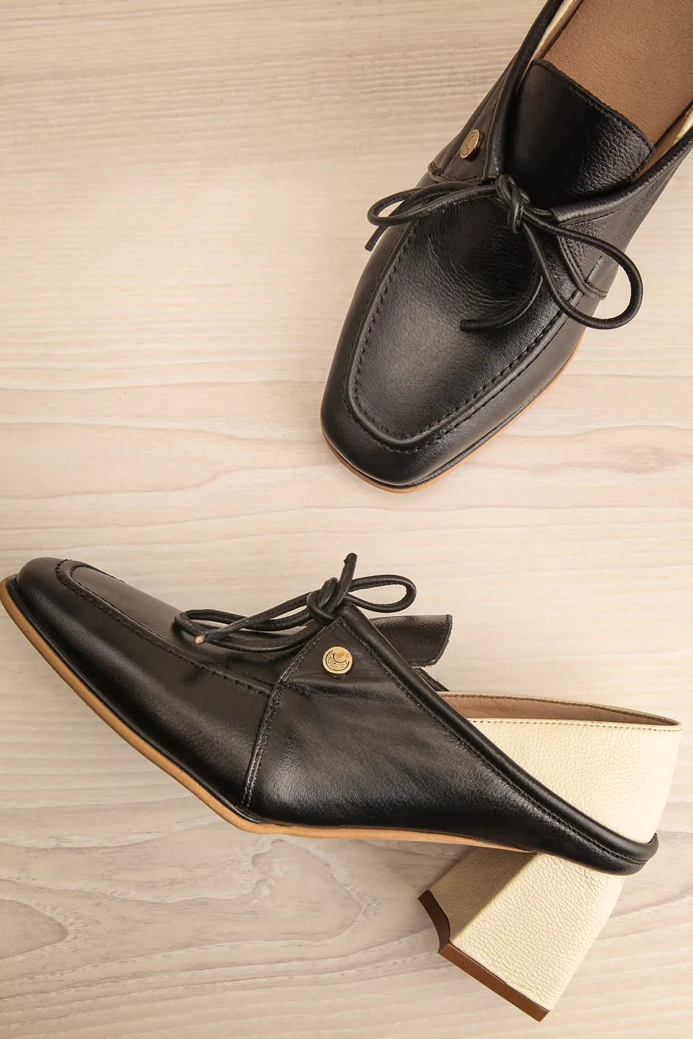 Focus Black | Bicolored Heeled Loafer