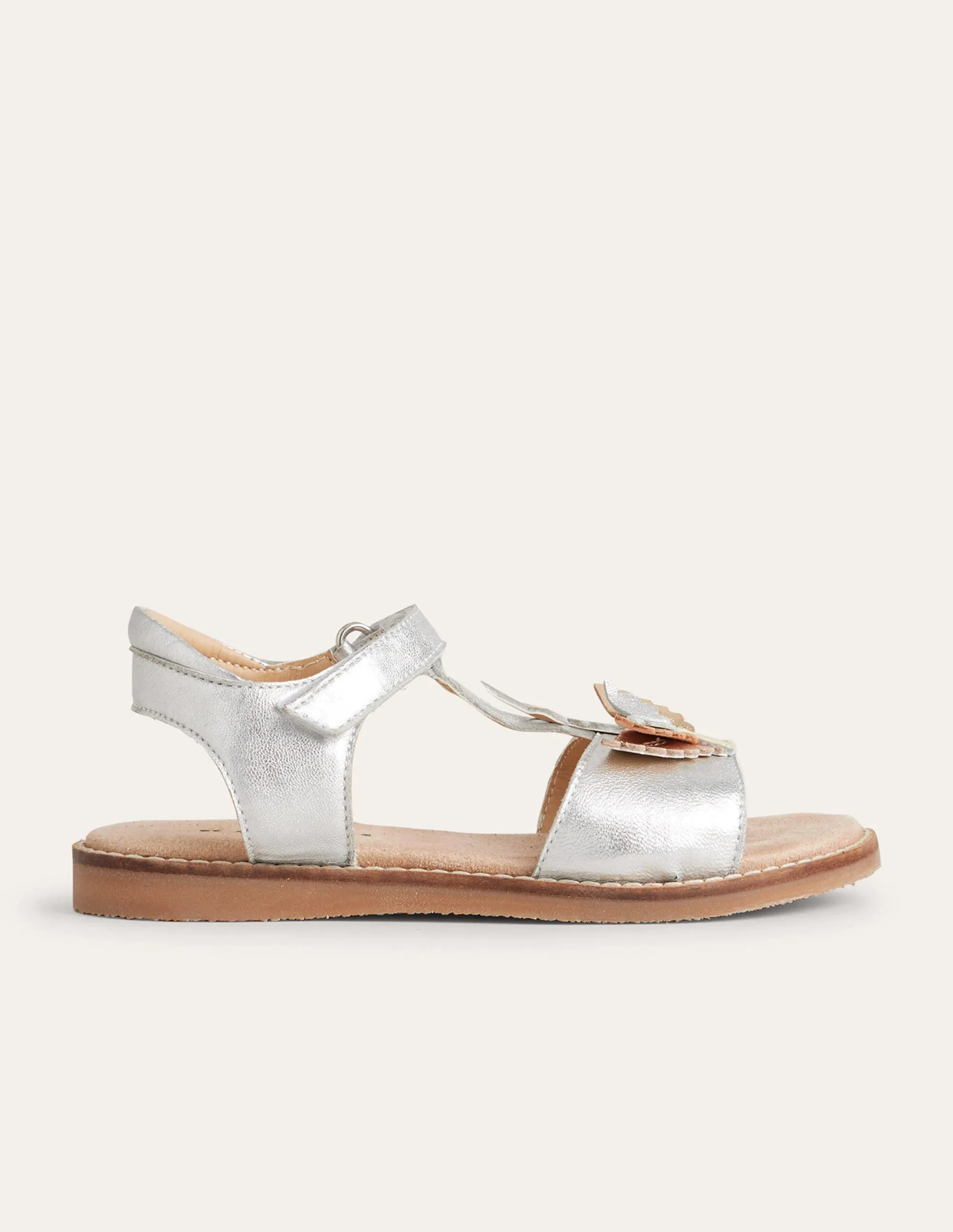 Fun Leather Sandals-Silver Pegasus