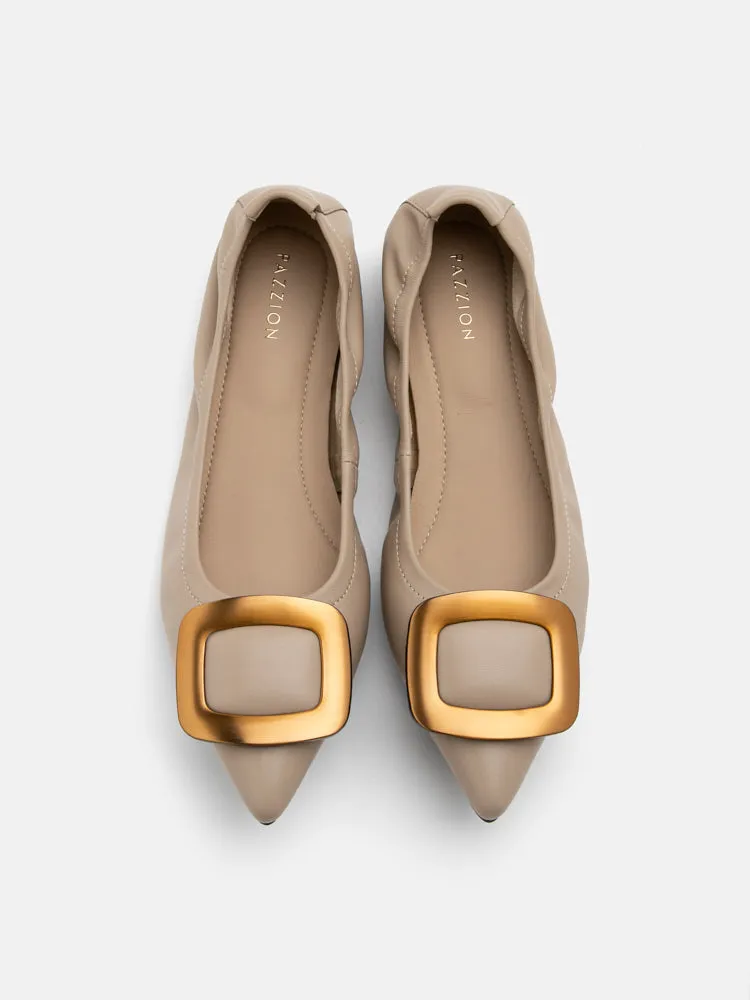 Gilda Brass Pointed Toe Flats