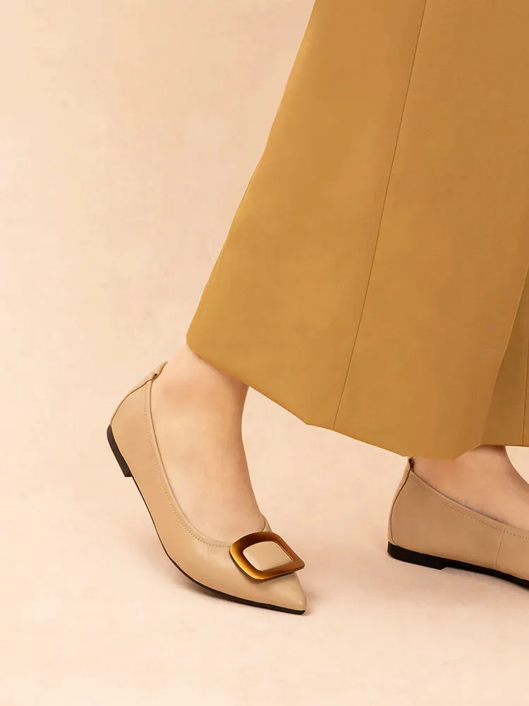 Gilda Brass Pointed Toe Flats