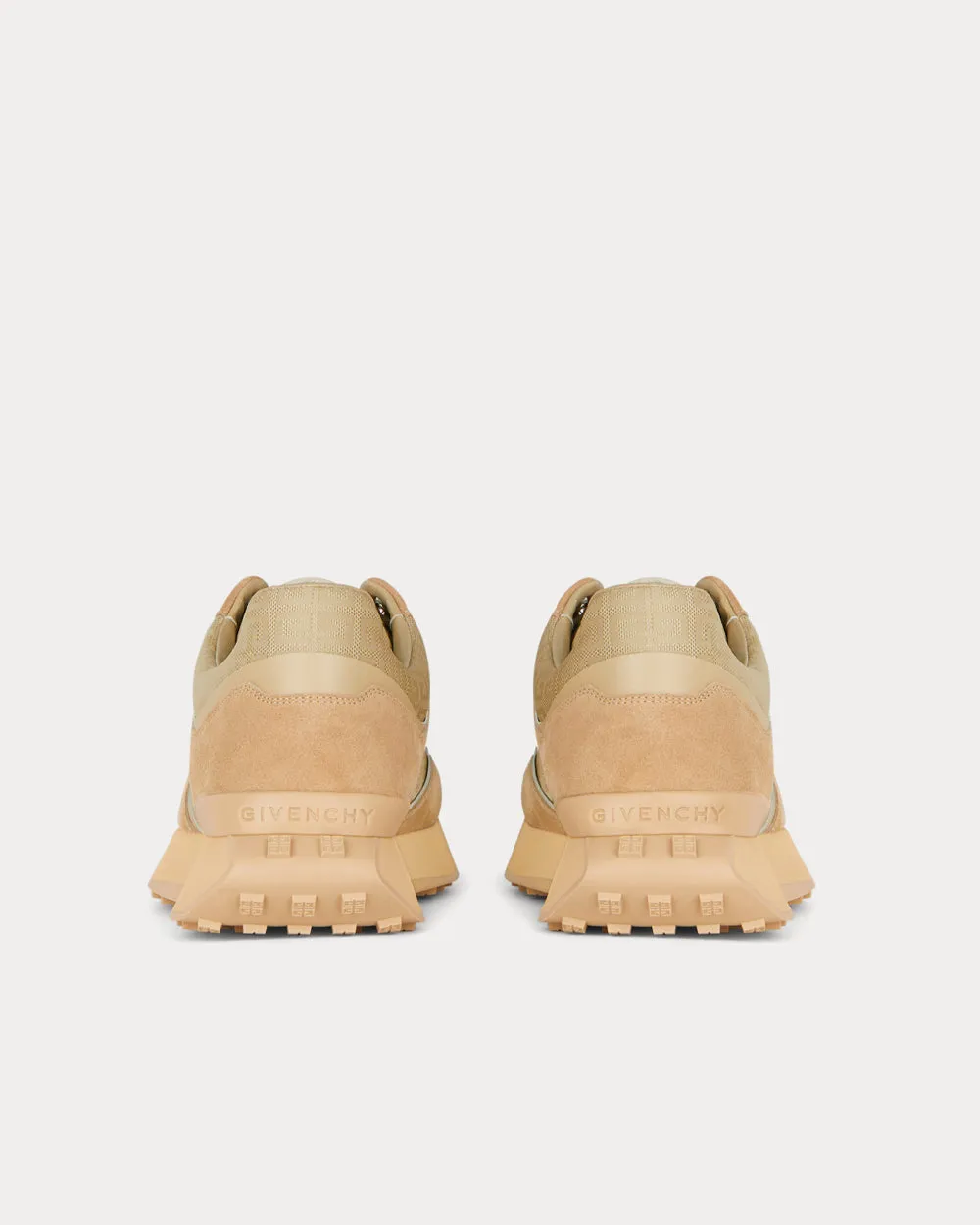 GIV Runner Suede, Leather & 4G Jacquard Sand Light Low Top Sneakers