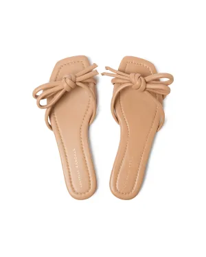 Hadley Leather Bow Flat Sandal