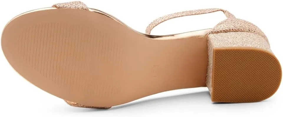 Herstyle Womens Low Heels  Open Toe Chunky Block Heeled Sandals with Ankle Strap | Comfortable Dressy Short Heels for Prom, Wedding, Party & Office