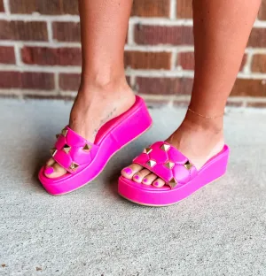 Janis Pink Stud Sandal (WAS $66.90)