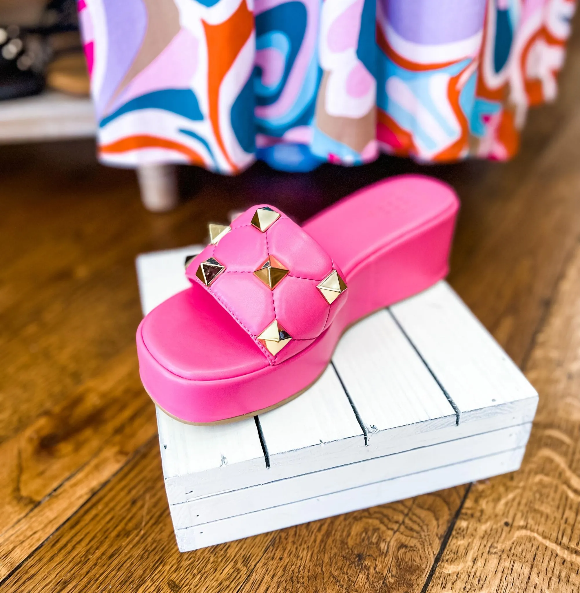 Janis Pink Stud Sandal (WAS $66.90)