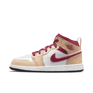 Jordan 1 Mid Light Curry Cardinal (PS)