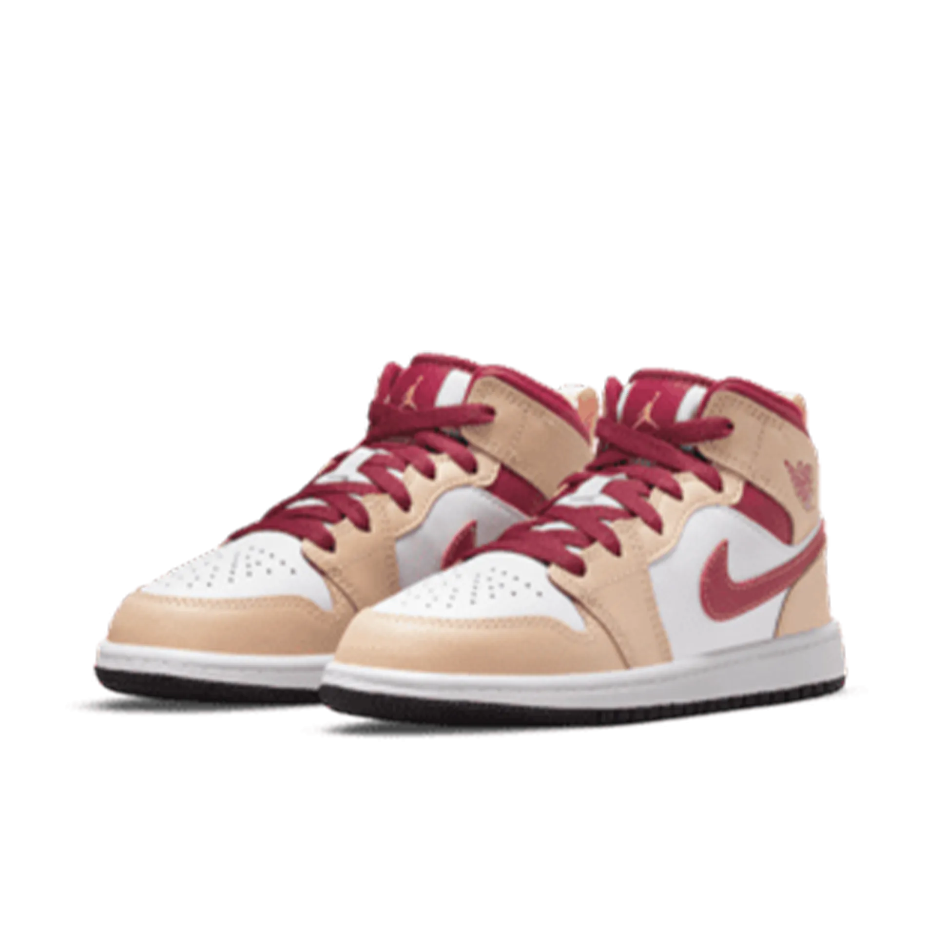 Jordan 1 Mid Light Curry Cardinal (PS)