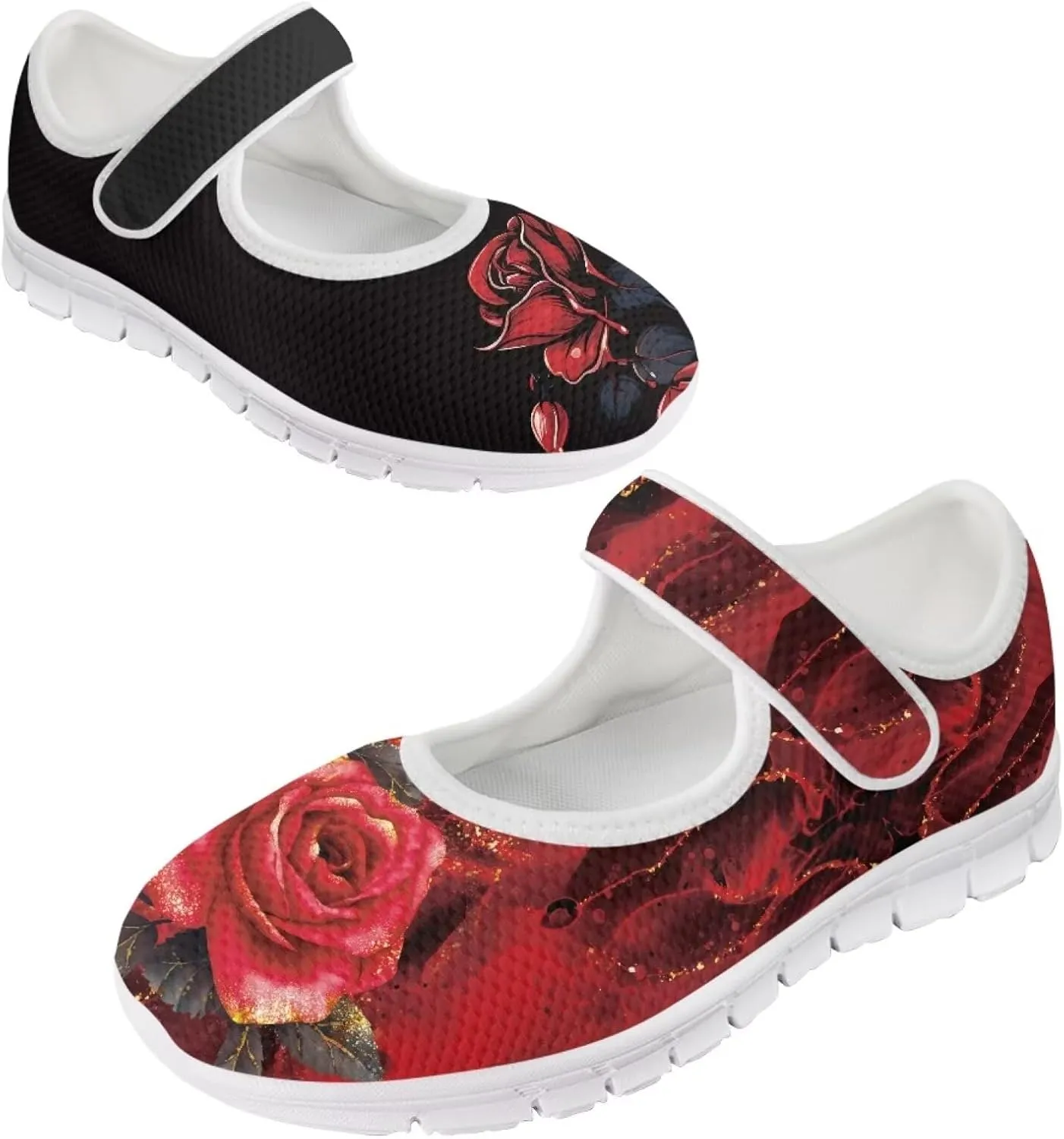 JoyLamoria Aztec Running Horse Walking Shoes Stylish Strap Mary Jane Shoes Adjustable Barefoot Shoes Womens US 4-9