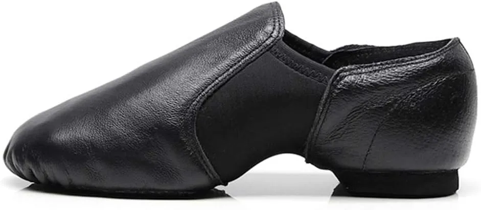 JUODVMP Women's Leather Upper and Suede Split Sole Jazz Ballet Yoga Dance Shoes,Model TJDBPUFBJS