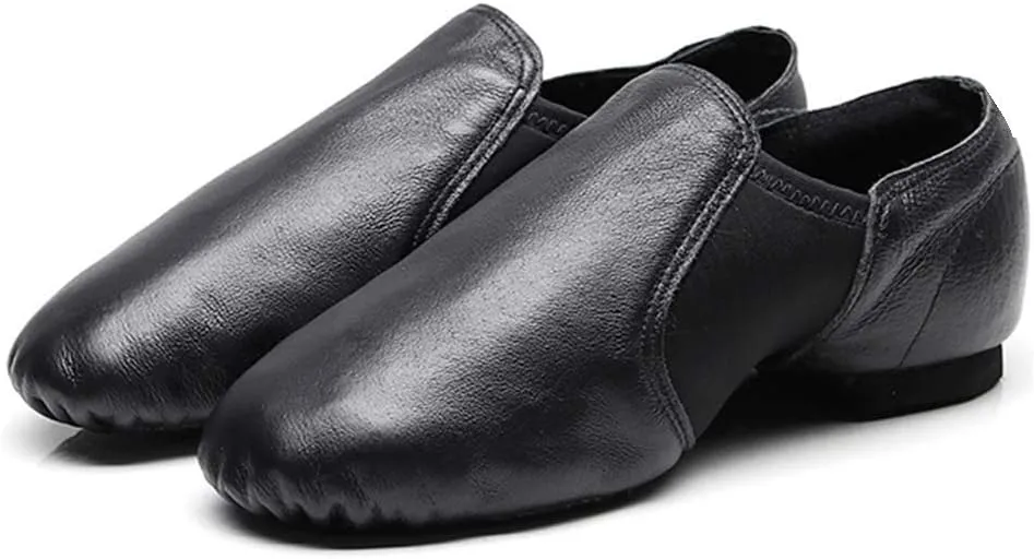 JUODVMP Women's Leather Upper and Suede Split Sole Jazz Ballet Yoga Dance Shoes,Model TJDBPUFBJS