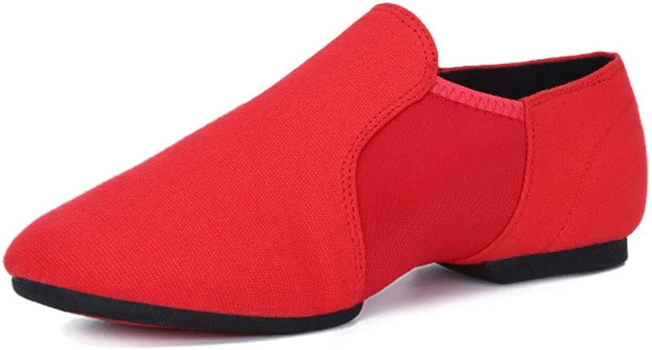 JUODVMP Women's Leather Upper and Suede Split Sole Jazz Ballet Yoga Dance Shoes,Model TJDBPUFBJS