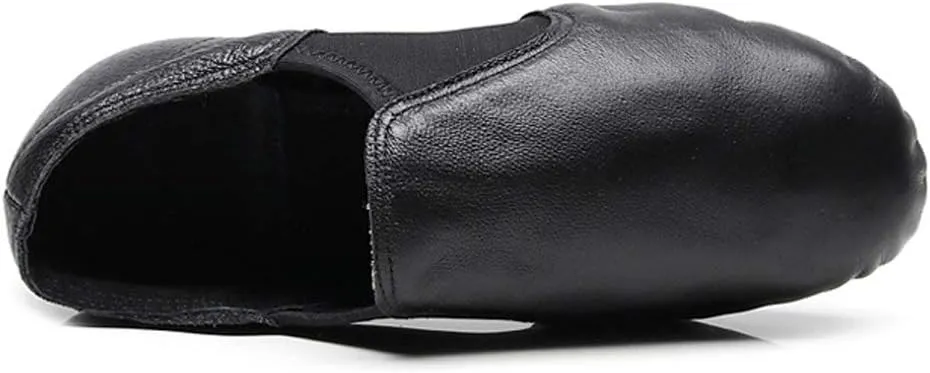 JUODVMP Women's Leather Upper and Suede Split Sole Jazz Ballet Yoga Dance Shoes,Model TJDBPUFBJS