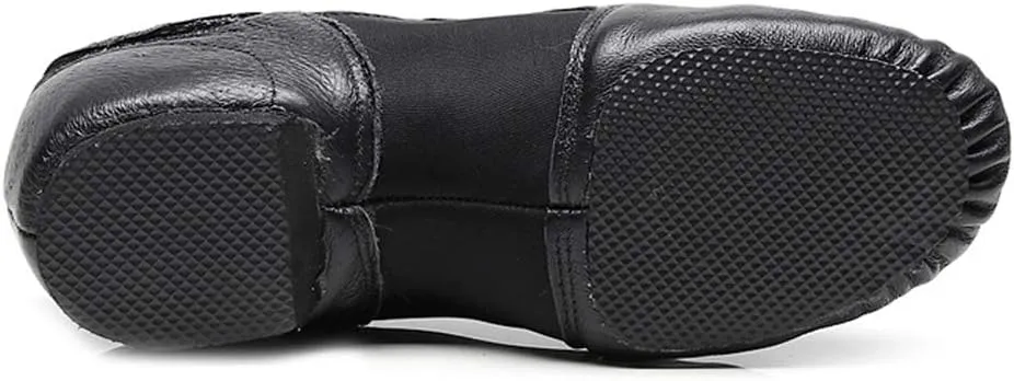 JUODVMP Women's Leather Upper and Suede Split Sole Jazz Ballet Yoga Dance Shoes,Model TJDBPUFBJS
