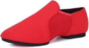 JUODVMP Women's Leather Upper and Suede Split Sole Jazz Ballet Yoga Dance Shoes,Model TJDBPUFBJS