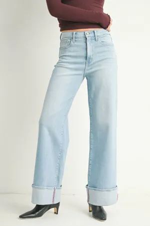 Just Black Denim Light Wash Cuffed Palazzo