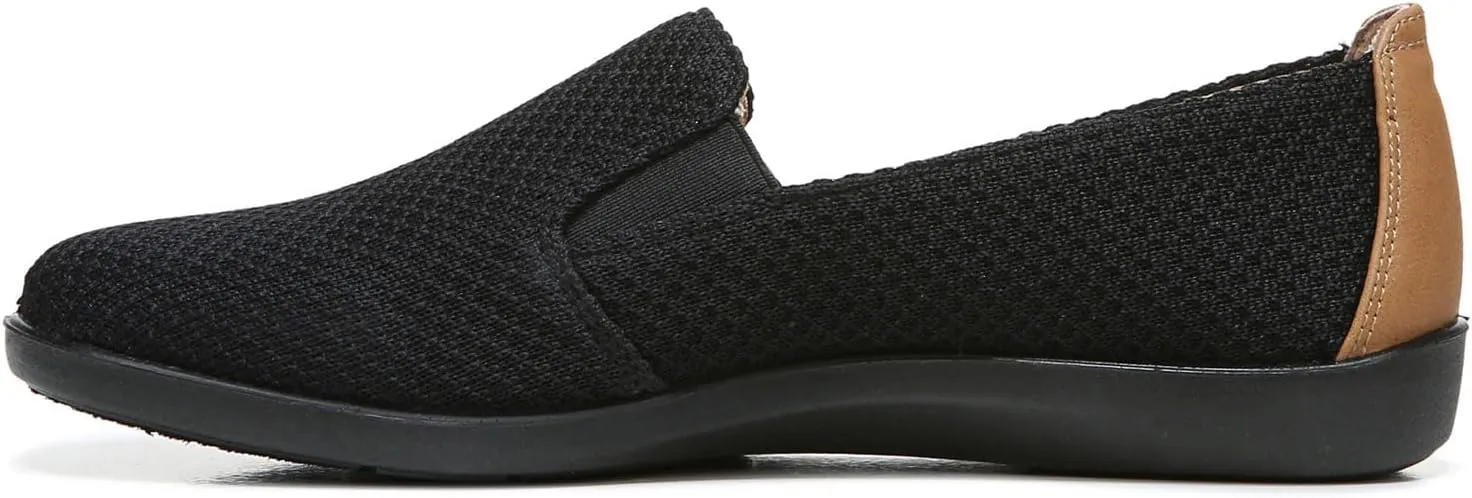 Life Stride Womens Next Level Slip-On Sneaker, Black/Tan, 7 US
