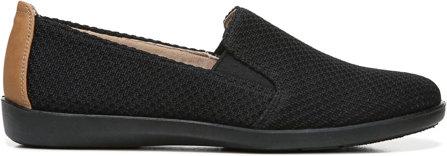 Life Stride Womens Next Level Slip-On Sneaker, Black/Tan, 7 US