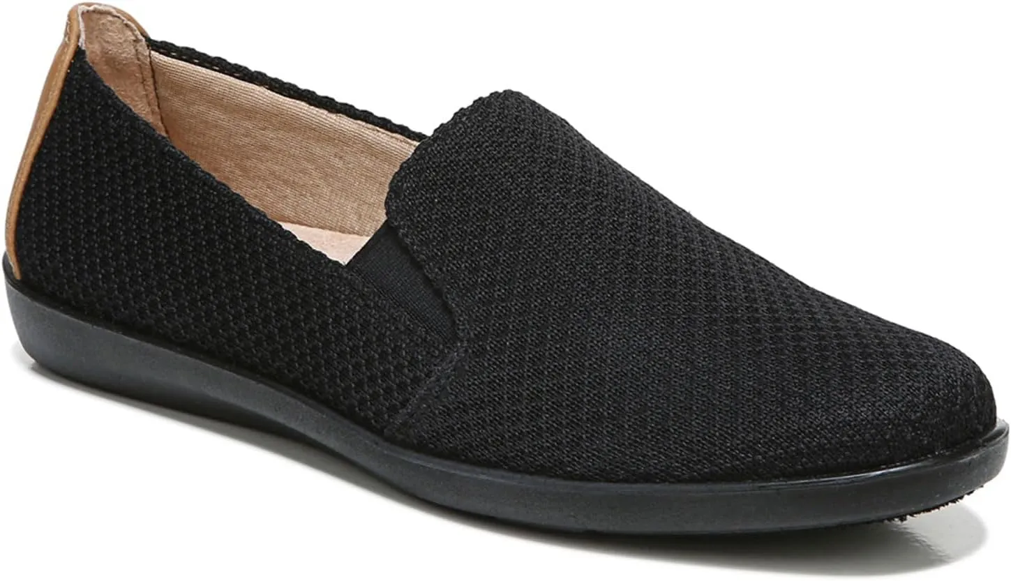 Life Stride Womens Next Level Slip-On Sneaker, Black/Tan, 7 US
