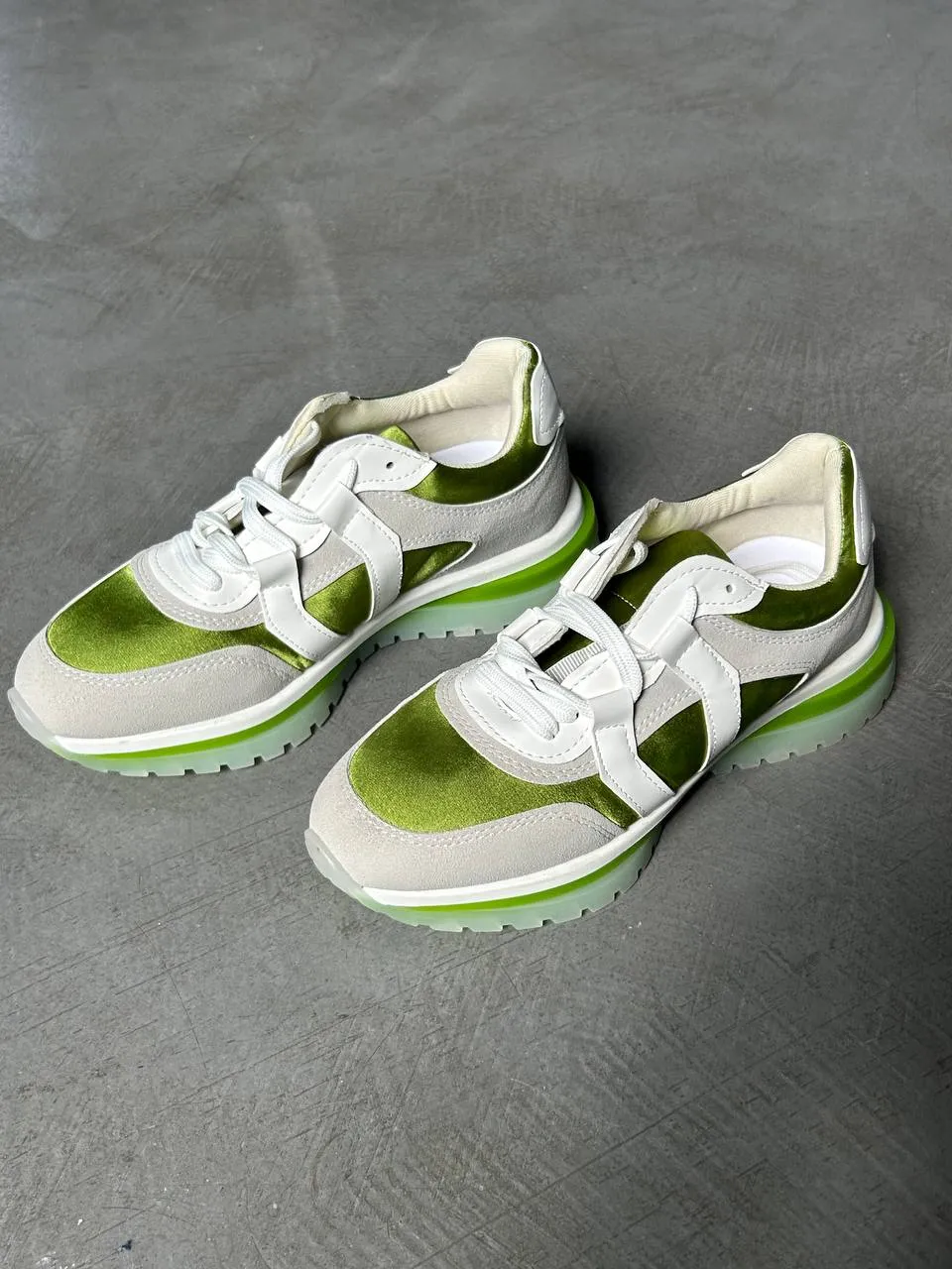 Light green sneakers