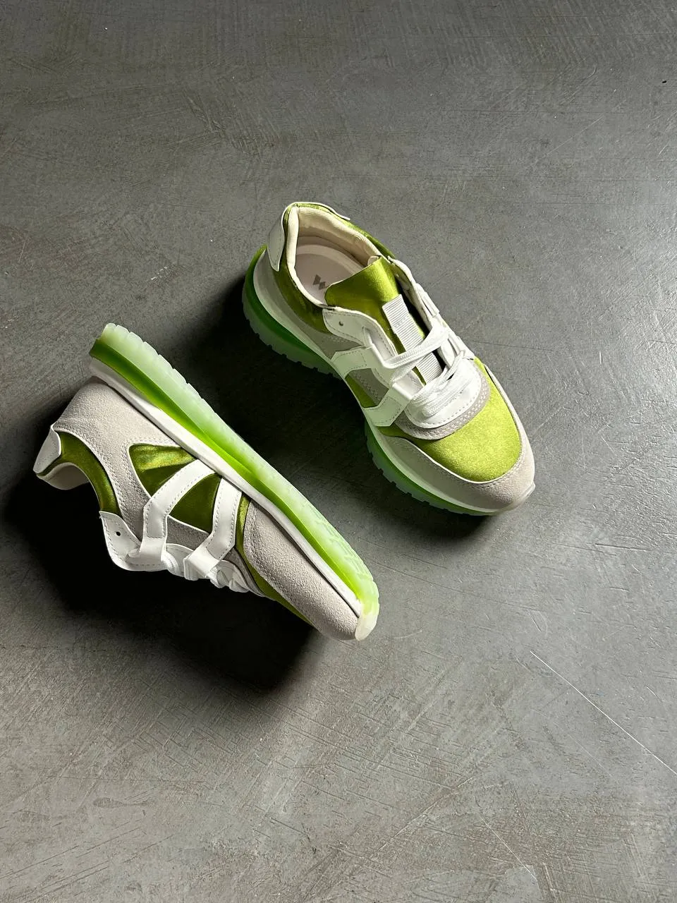 Light green sneakers