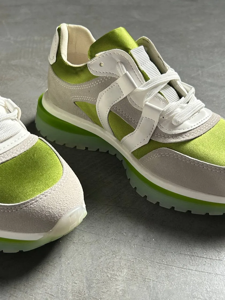 Light green sneakers