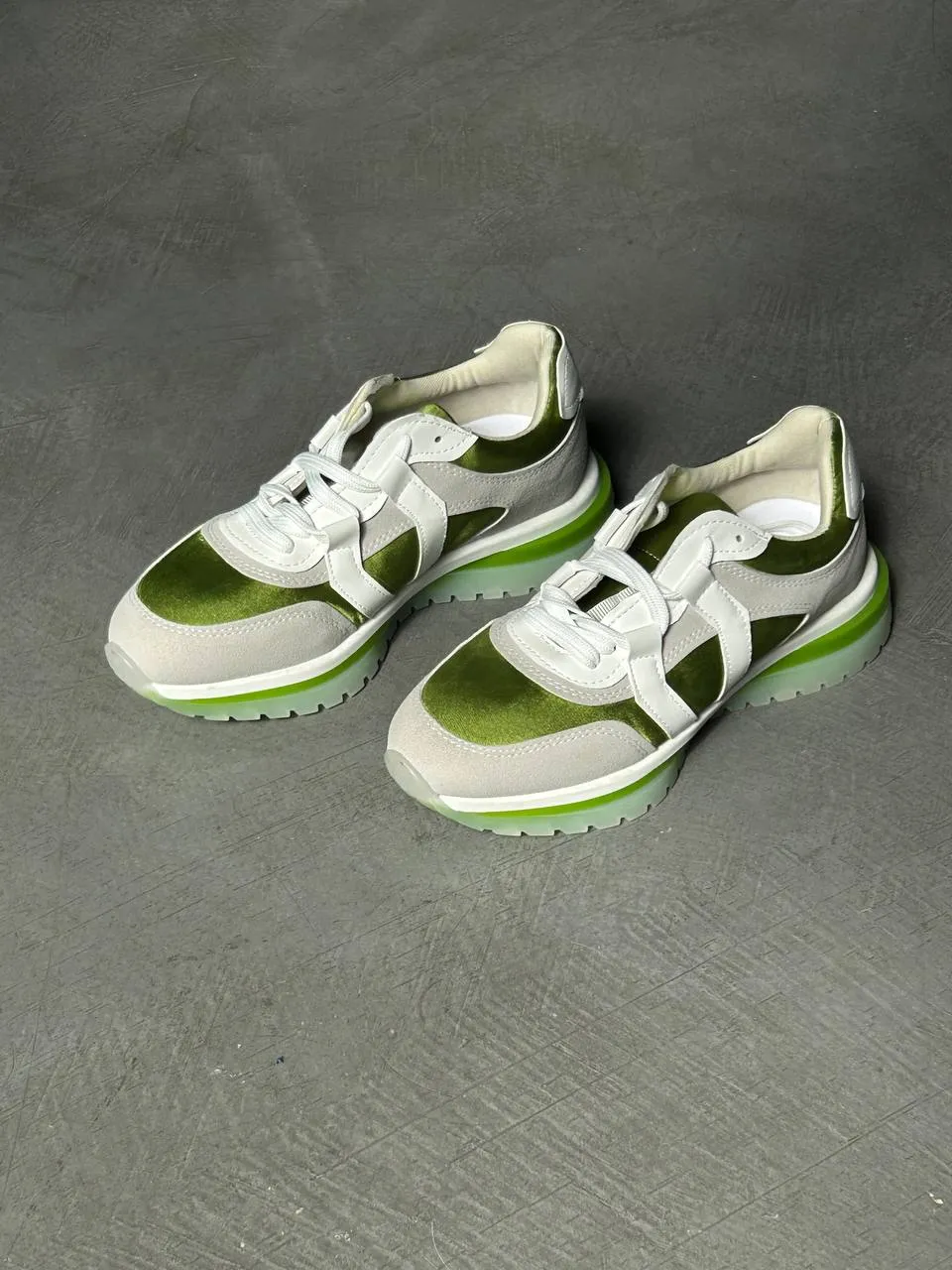Light green sneakers