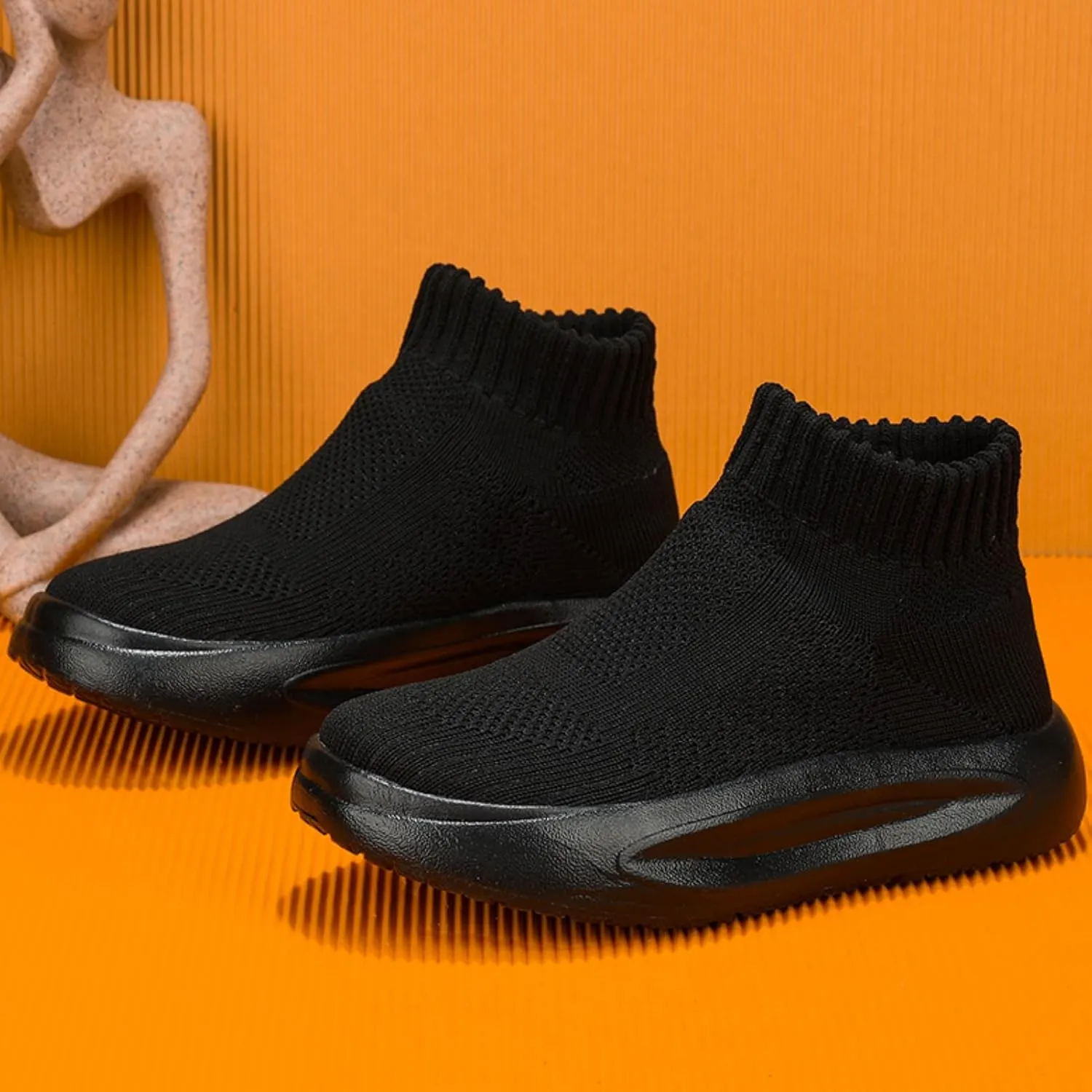 LLTMALL Kids' Slip-On Sneakers Breathable Knitted Mesh Athletic Shoes for Boys Girls