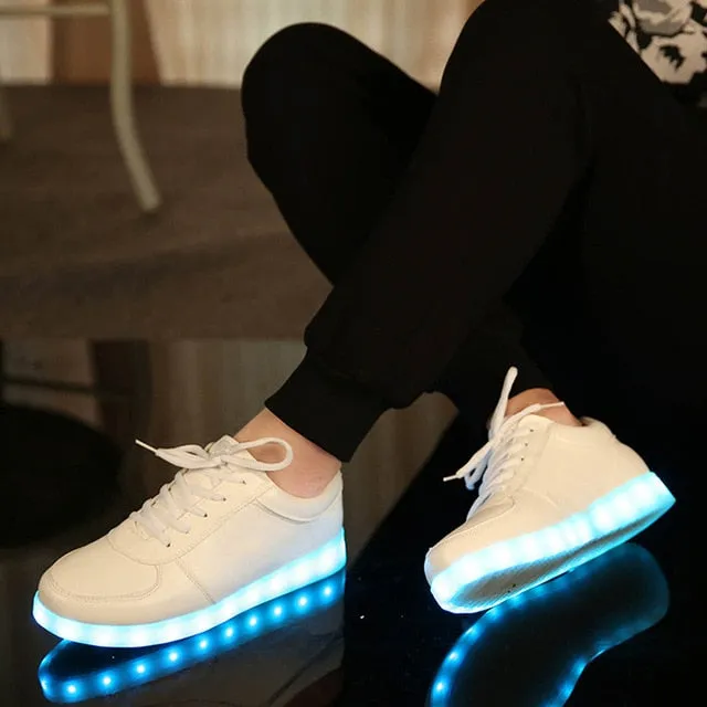 Luminous Sneakers Glowing USB Charge Boys,girls LED Shoes